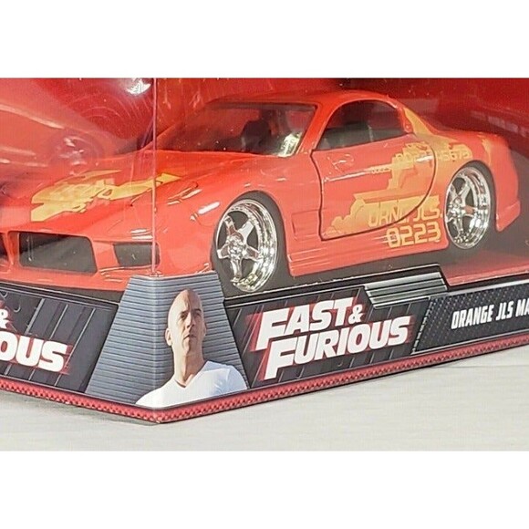 Jada Fast & Furious Orange JLS Mazda RX-7 1:32 Die-cast Collectible Car New - Picture 5 of 7